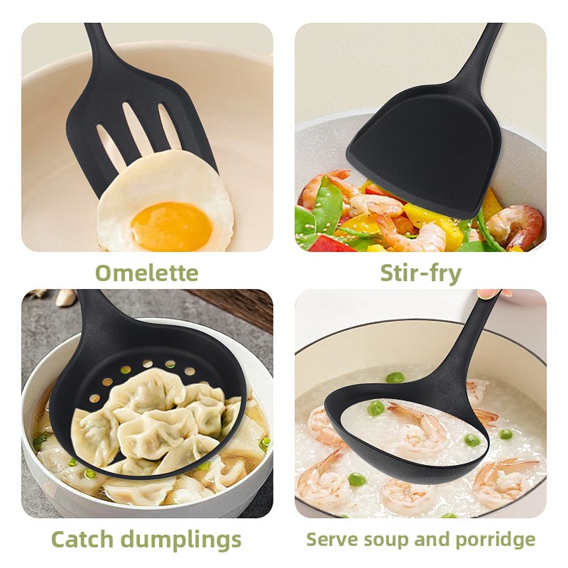 Home Cooking In Chinese - Silikonowa łopatka do woka, łyżka, skimmer,