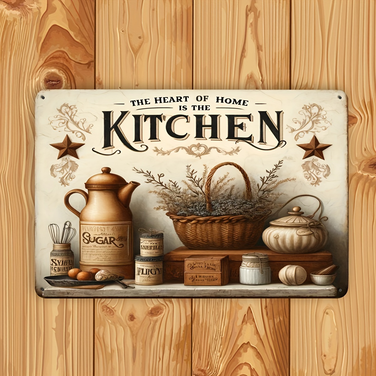 Home Cooking Quotes - Metalowy Znak Dekoracyjny do Kuchni w