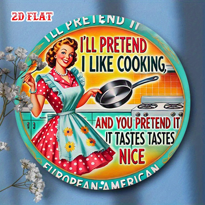 Home Cooking Cafe - Płaska metalowa dekoracja ścienna 2D do