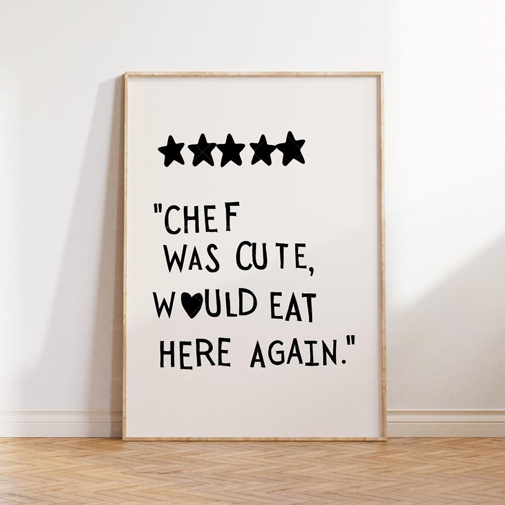 Minimalistyczne Czarny Szef Ku – Home Cooking Quotes recenzja i cena
